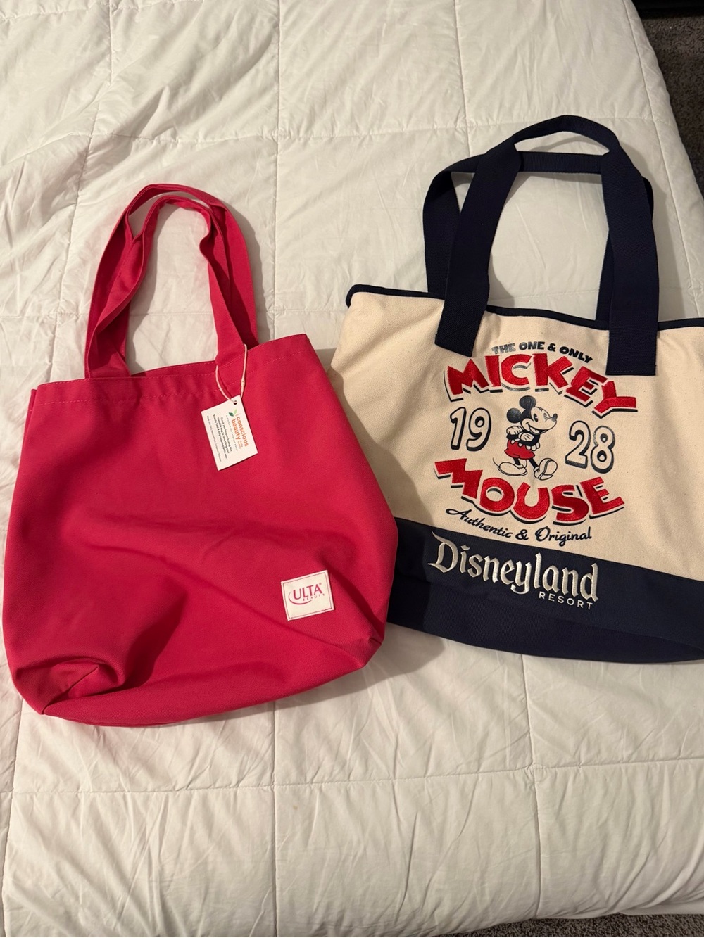 Authentic Disney Bag & Ulta Beauty Pink Canvas Tote Bag